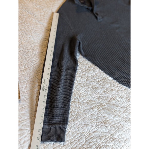 G.H. Bass & Co Sweater Pullover Men's L 1/4 Button 100% Cotton Rugby Gray - Picture 7 of 12